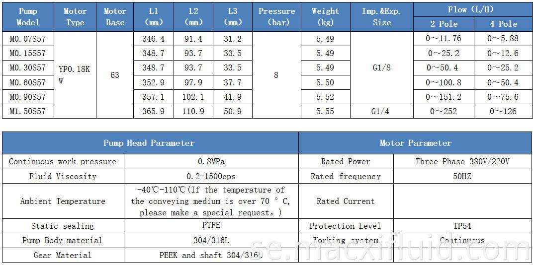 Nollläckage och korrosionsbeständighet Pulsfri magnetisk drivväxelpump M0.07S57YP0.18KW4P